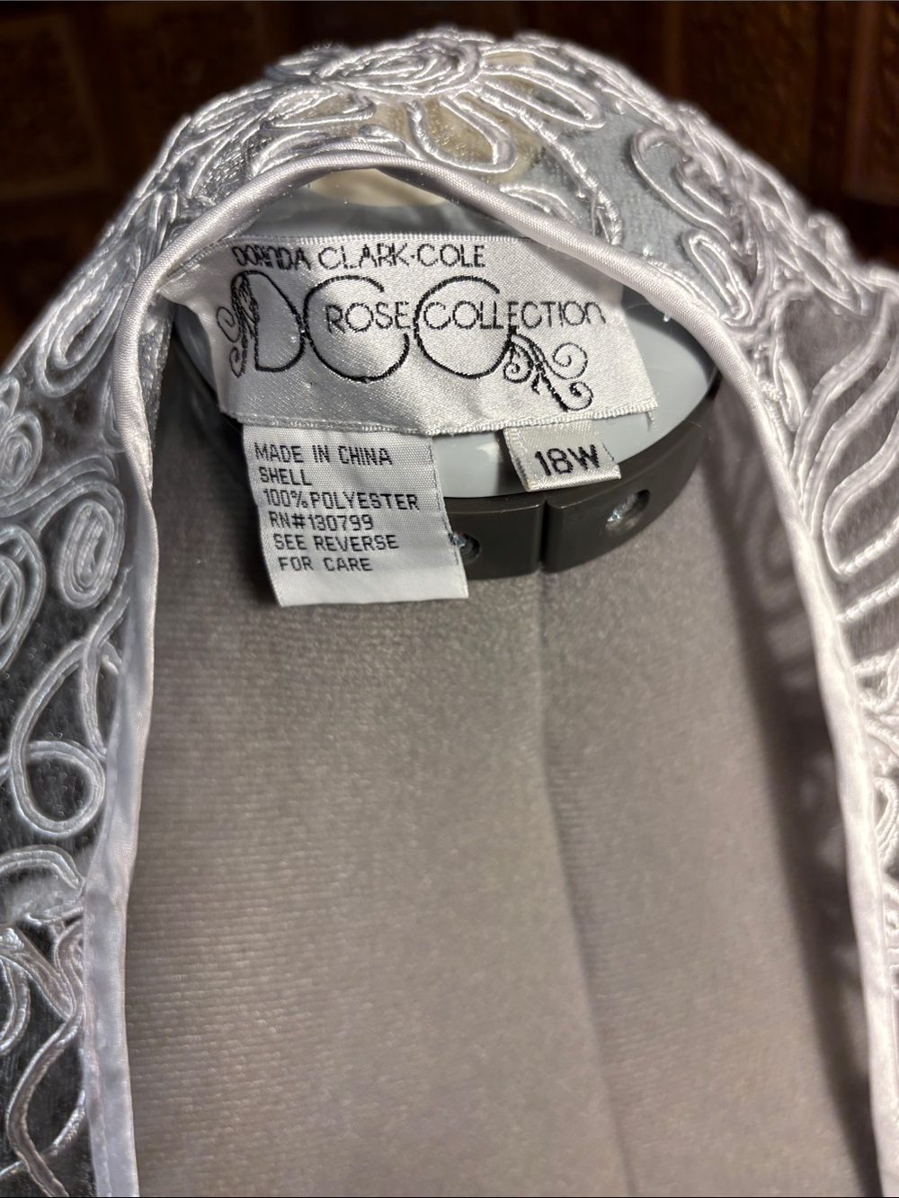 DCC White Sheer Ribbon Design Open-Front Women's Jacket - Picture 6 of 6